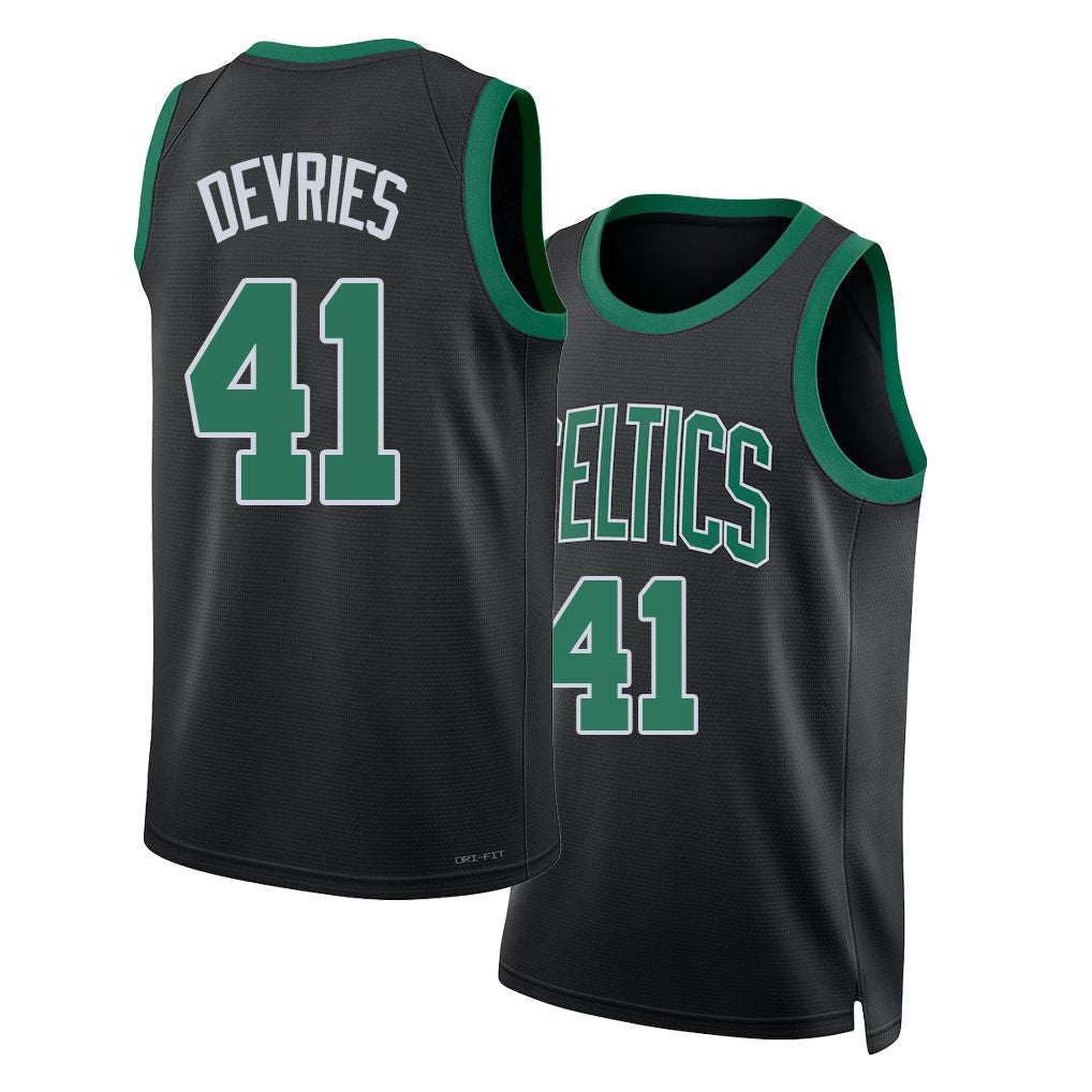 Boston #41 DeVries Player Basketball Sleeveless Black Jersey Tucker For Adult Youth