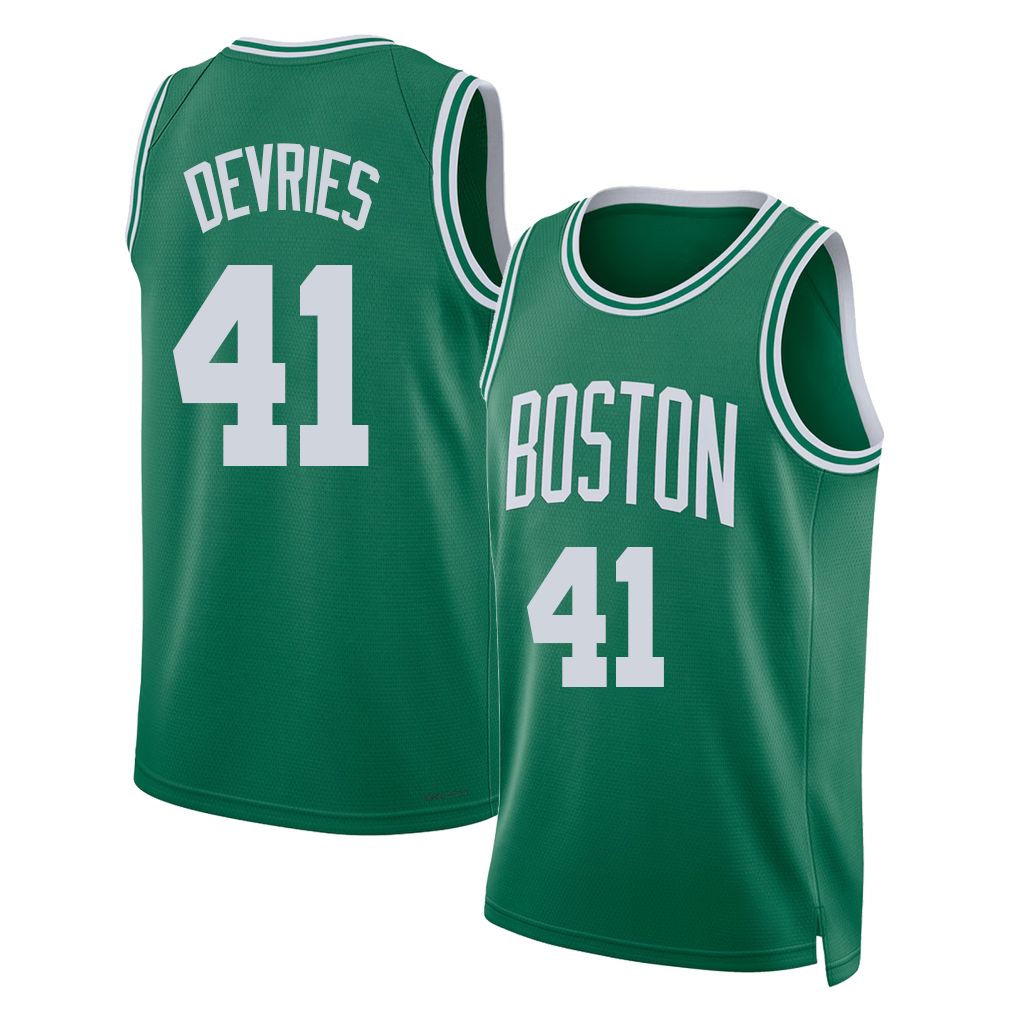 Boston #41 DeVries Player Basketball Sleeveless Green Jersey Tucker For Adult Youth