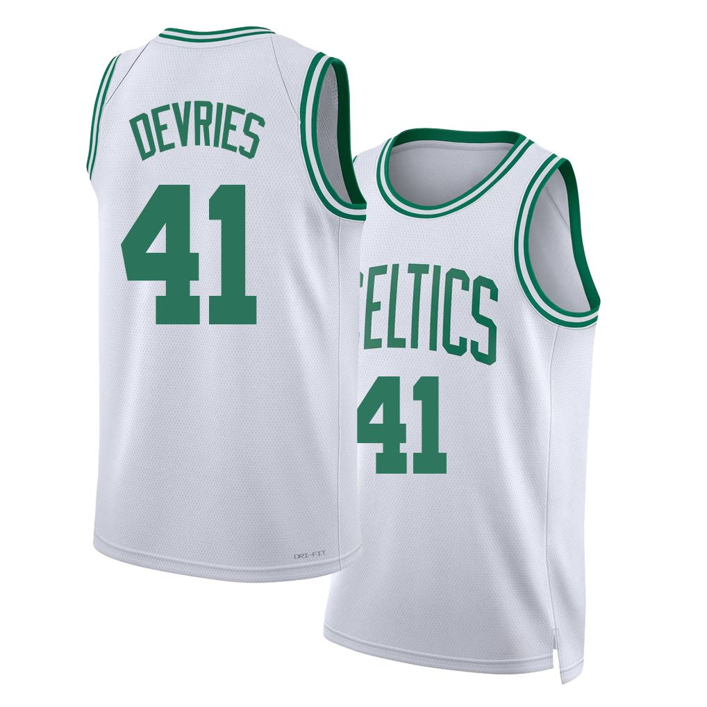 Boston #41 DeVries Player Basketball Sleeveless White Jersey Tucker For Adult Youth