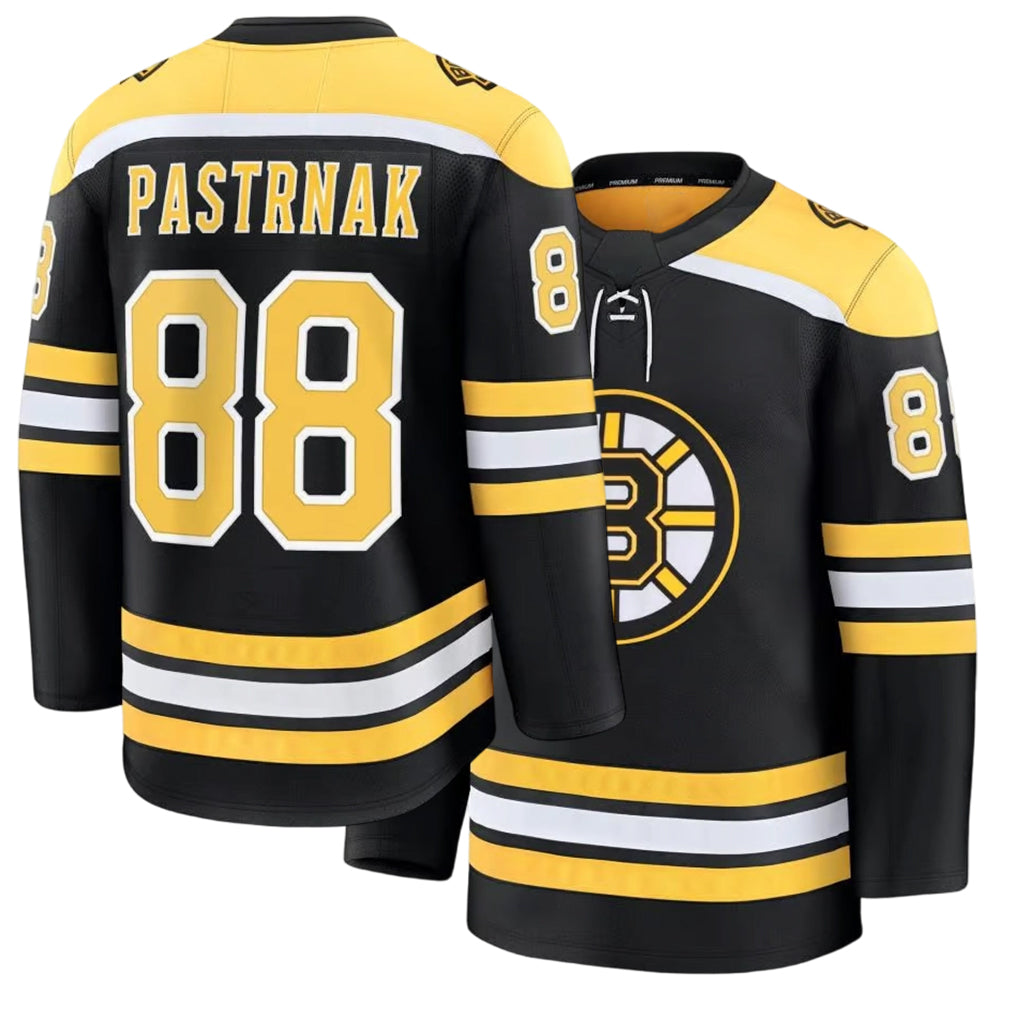 Mens Boston #88 Pastrnak Player Ice hockey Long Sleeve Black David Jersey