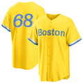 Boston #68 Gamboa Player Baseball Short Sleeve Gold Jersey Alec For Men Women Youth Gift