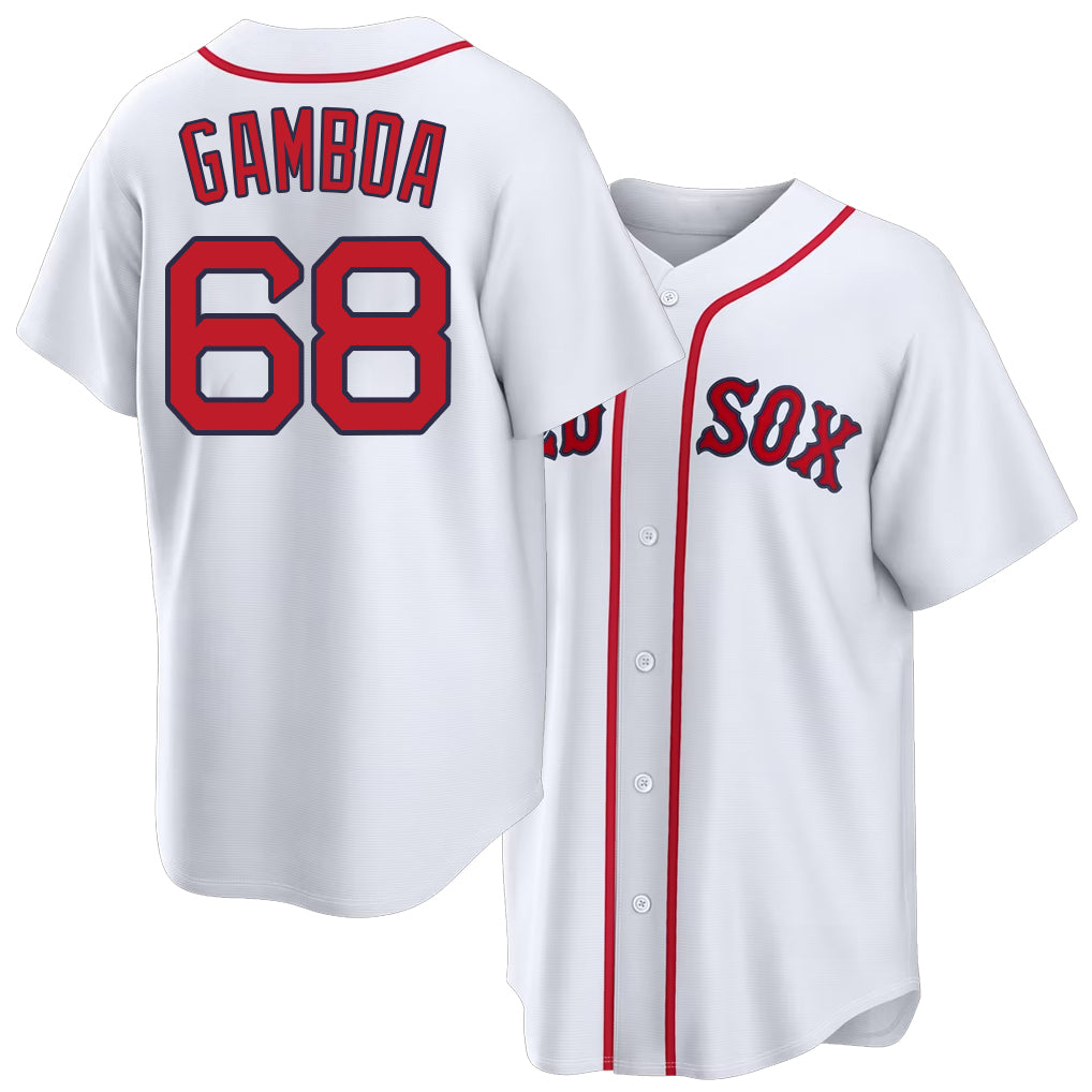 Boston #68 Gamboa Player Baseball Short Sleeve White Jersey Alec For Men Women Youth Gift