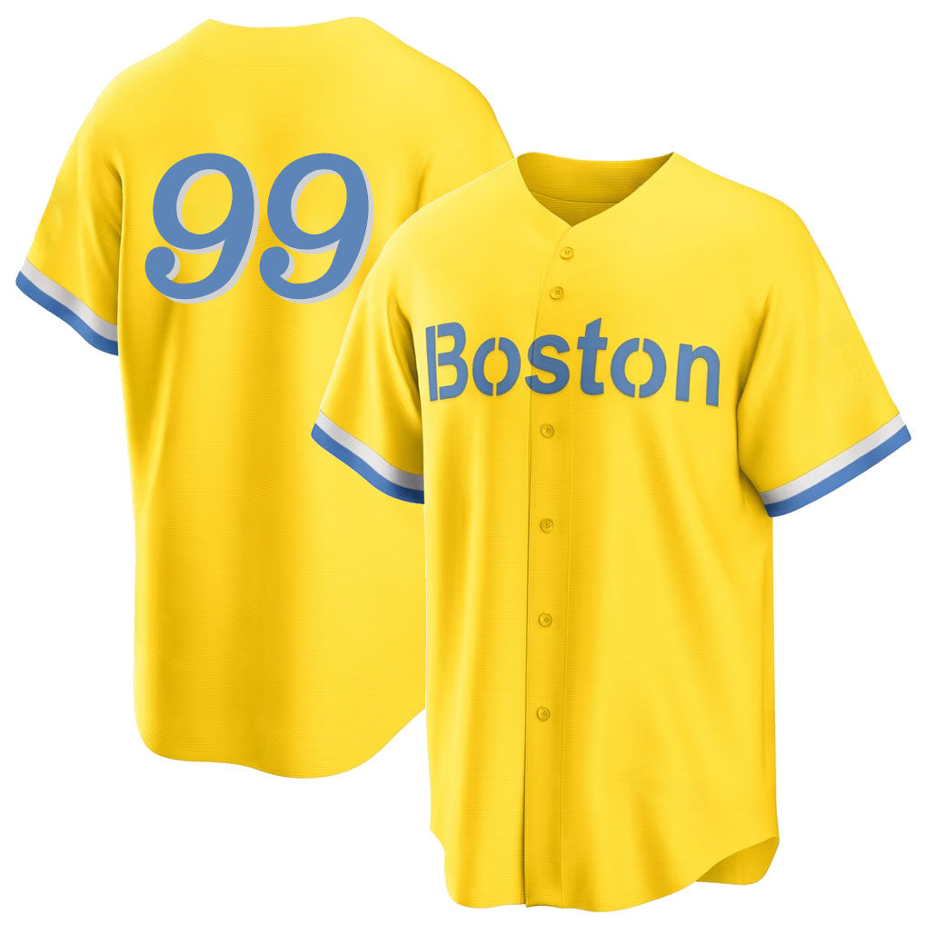 Boston #99 Verdugo Player Baseball Short Sleeve Gold Jersey Alex For Men Women Youth Gift