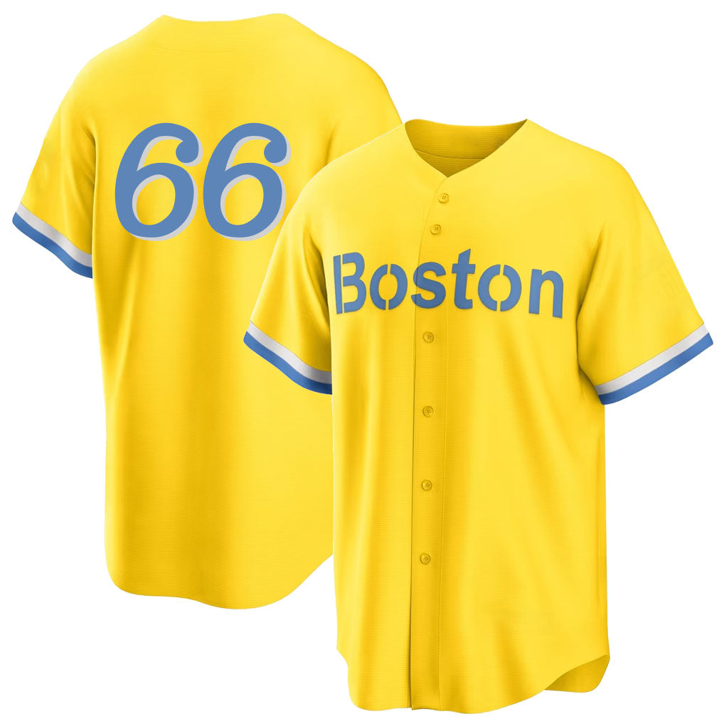 Boston #66 Bello Player Baseball Short Sleeve Gold Jersey Brayan For Men Women Youth Gift