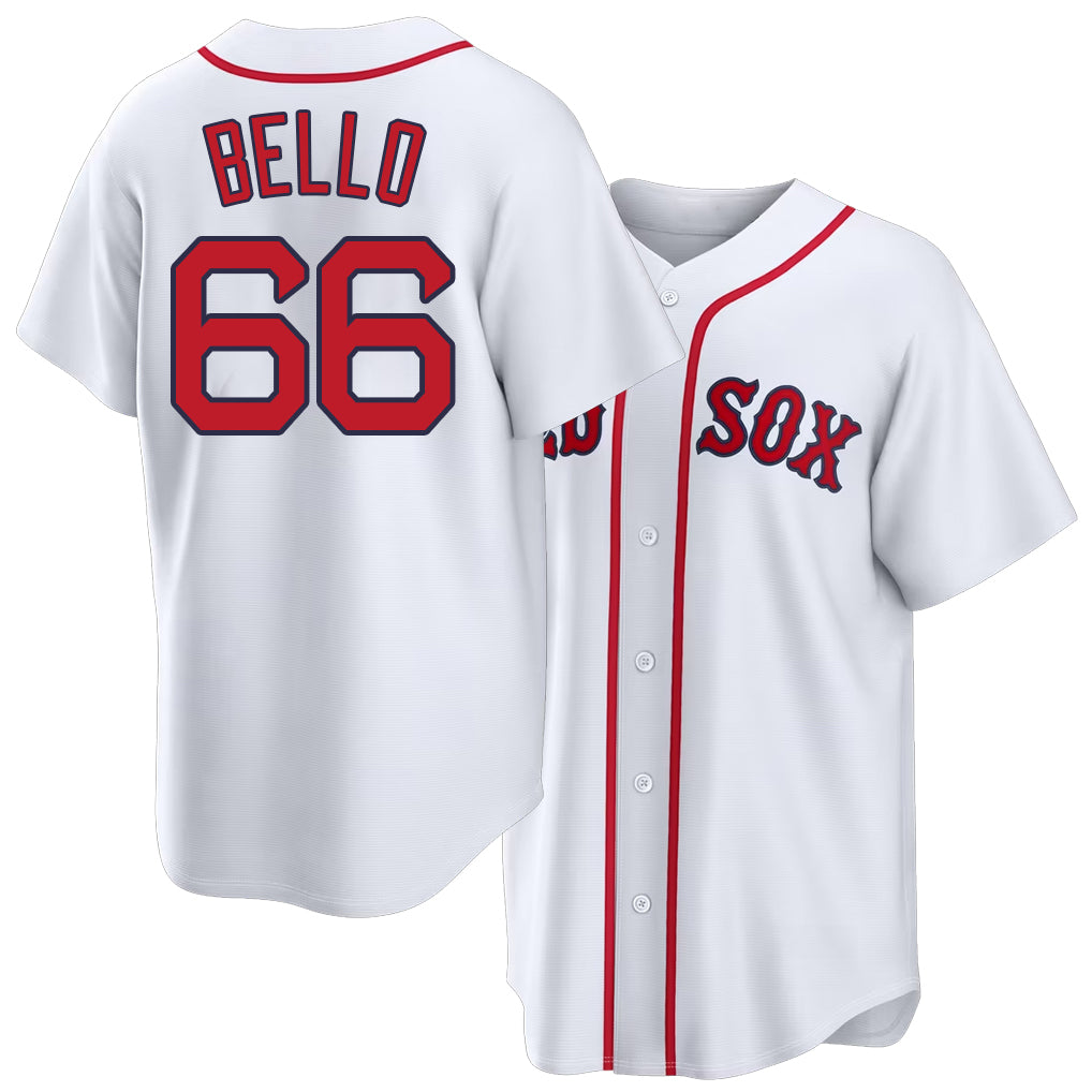 Boston #66 Bello Player Baseball Short Sleeve White Jersey Brayan For Men Women Youth Gift