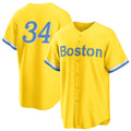 Boston #34 Ortiz Player Baseball Short Sleeve Gold Jersey David For Men Women Youth Gift