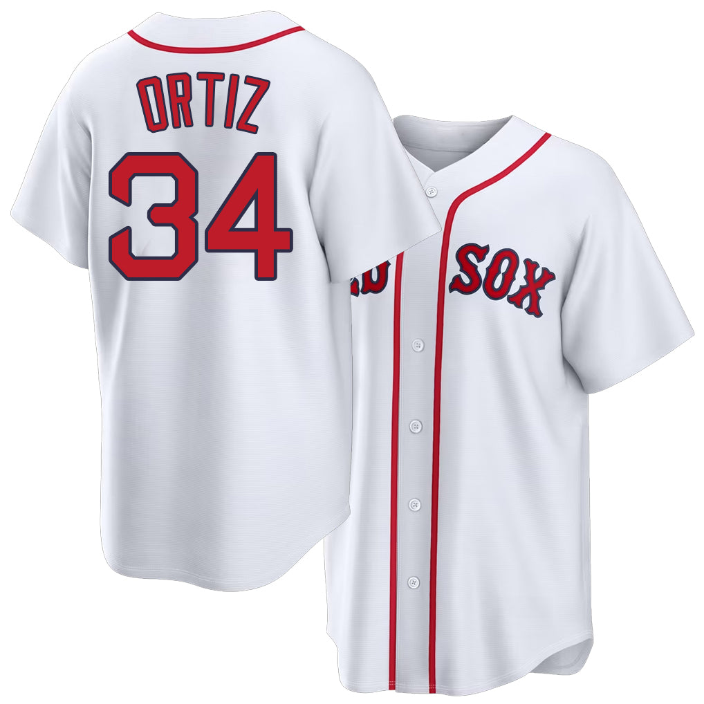 Boston #34 Ortiz Player Baseball Short Sleeve White Jersey David For Men Women Youth Gift