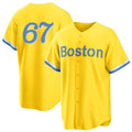 Boston #67 Miller Player Baseball Short Sleeve Gold Jersey Erik For Men Women Youth Gift