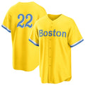 Boston #22 Whitlock Player Baseball Short Sleeve Gold Jersey Garrett For Men Women Youth Gift