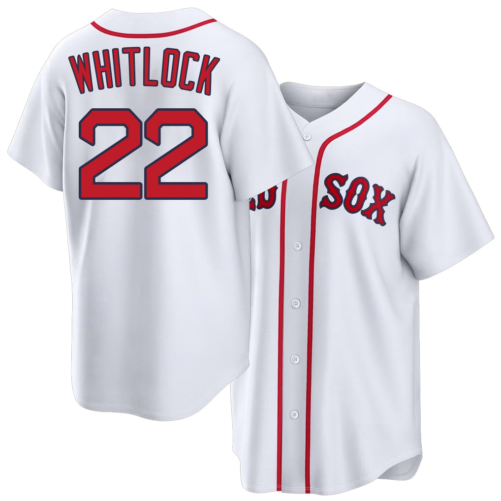 Boston #22 Whitlock Player Baseball Short Sleeve White Jersey Garrett For Men Women Youth Gift