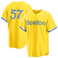 Boston #57 Weissert Player Baseball Short Sleeve Gold Jersey Greg For Men Women Youth Gift