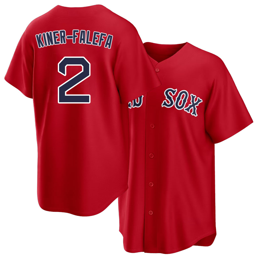 Boston #2 Kiner-Falefa Player Baseball Short Sleeve Red Jersey Isiah For Men Women Youth Gift