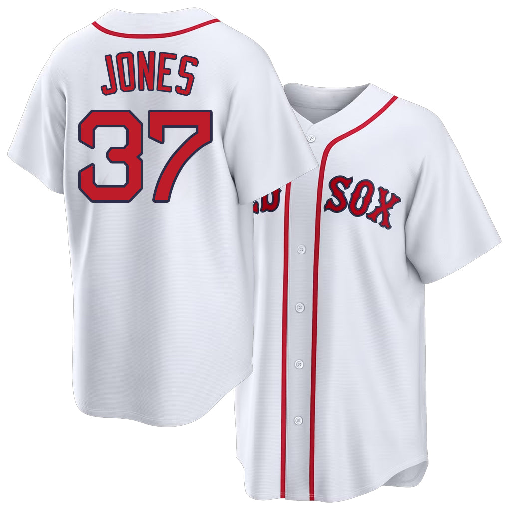 Boston #37 Jones Player Baseball Short Sleeve White Jersey Jahmai For Men Women Youth Gift