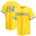 Boston #64 Bennett Player Baseball Short Sleeve Gold Jersey Jake For Men Women Youth Gift