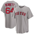 Boston #64 Bennett Player Baseball Short Sleeve Gray Jersey Jake For Men Women Youth Gift