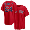 Boston #64 Bennett Player Baseball Short Sleeve Red Jersey Jake For Men Women Youth Gift