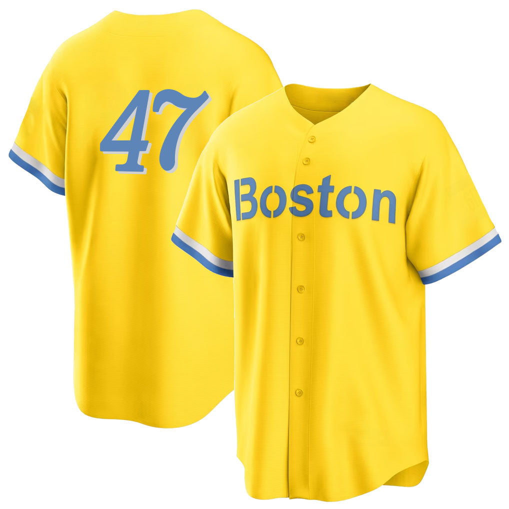 Boston #47 Morán Player Baseball Short Sleeve Gold Jersey Jovani For Men Women Youth Gift