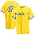 Boston #47 Morán Player Baseball Short Sleeve Gold Jersey Jovani For Men Women Youth Gift