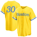 Boston #30 Gasper Player Baseball Short Sleeve Gold Jersey Mickey For Men Women Youth Gift