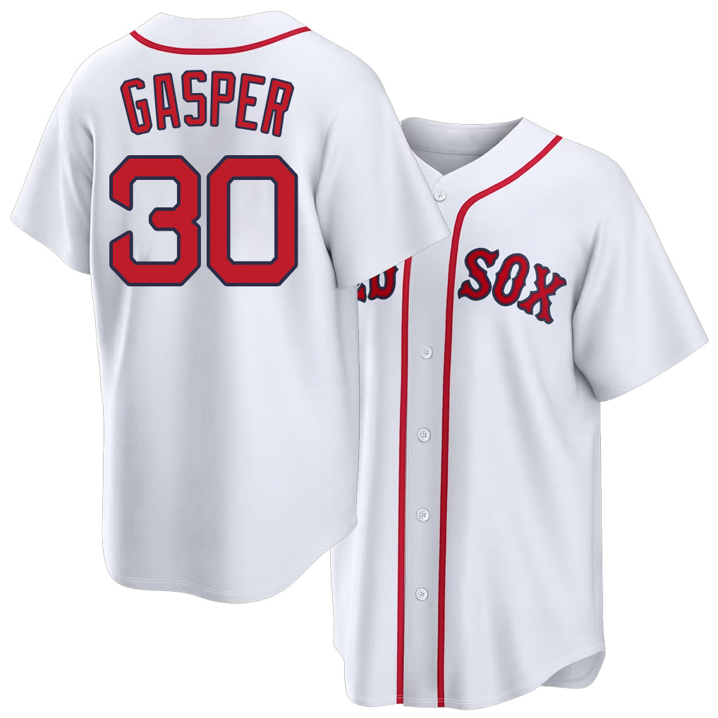 Boston #30 Gasper Player Baseball Short Sleeve White Jersey Mickey For Men Women Youth Gift