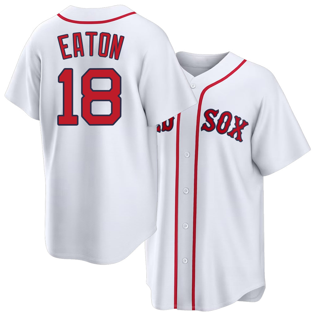 Boston #18 Eaton Player Baseball Short Sleeve White Jersey Nate For Men Women Youth Gift
