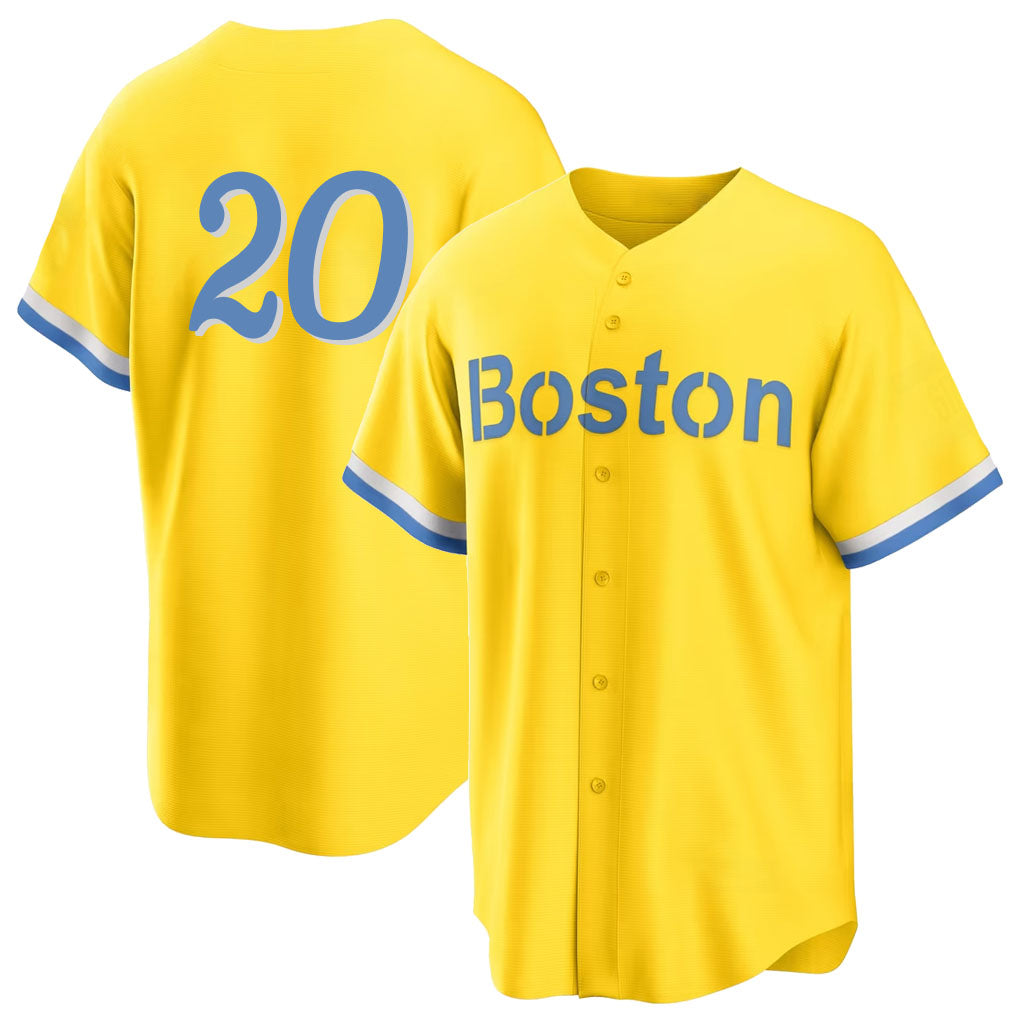 Boston #20 Sogard Player Baseball Short Sleeve Gold Jersey Nick For Men Women Youth Gift