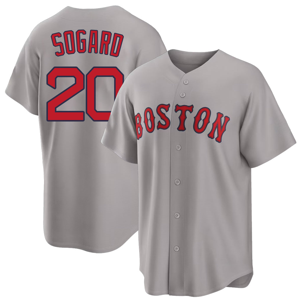 Boston #20 Sogard Player Baseball Short Sleeve Gray Jersey Nick For Men Women Youth Gift
