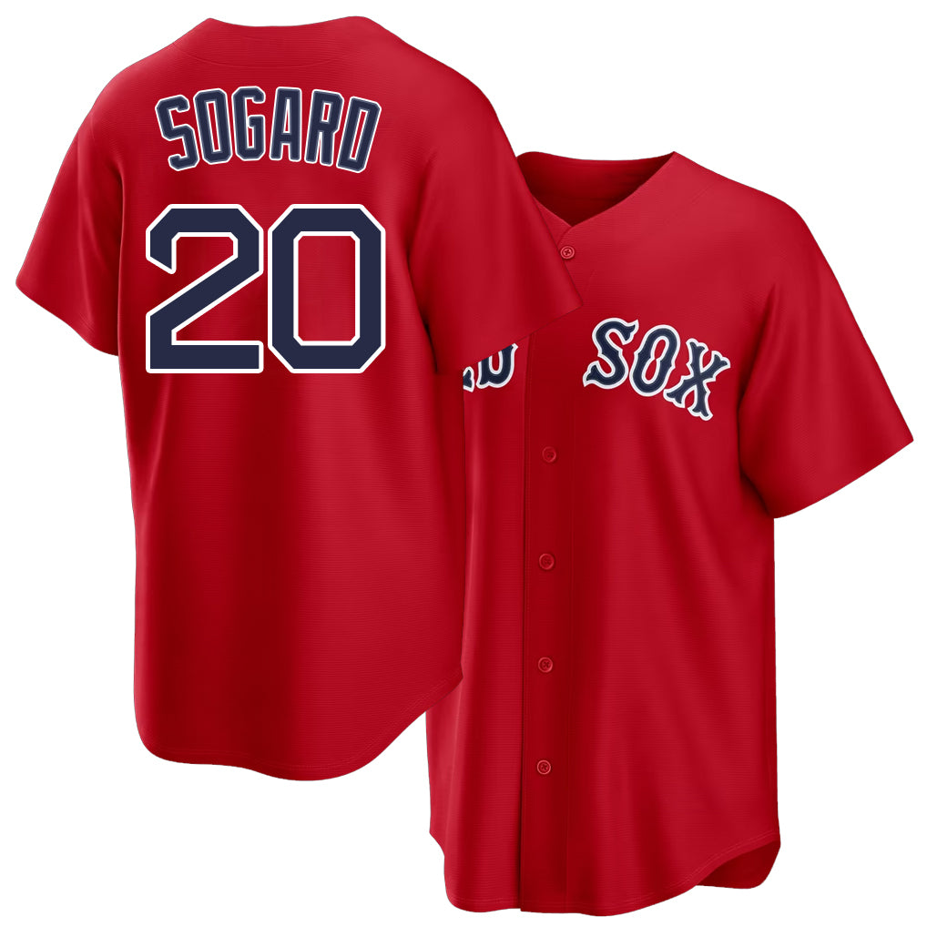 Boston #20 Sogard Player Baseball Short Sleeve Red Jersey Nick For Men Women Youth Gift