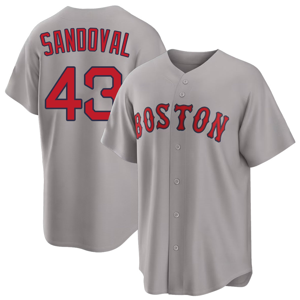 Boston #43 Sandoval Player Baseball Short Sleeve Gray Jersey Patrick For Men Women Youth Gift