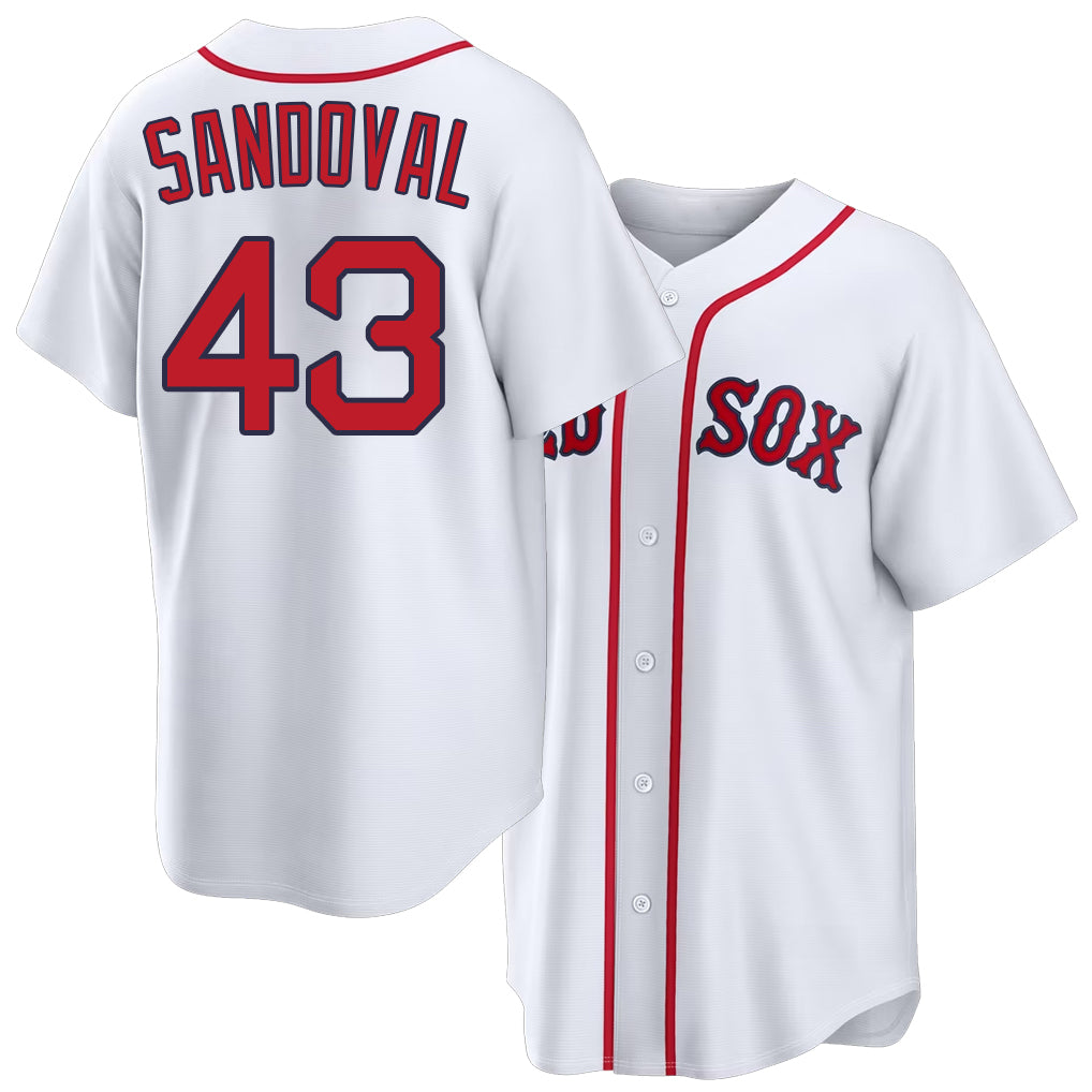 Boston #43 Sandoval Player Baseball Short Sleeve White Jersey Patrick For Men Women Youth Gift