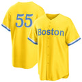 Boston #55 Suarez Player Baseball Short Sleeve Gold Jersey Ranger For Men Women Youth Gift