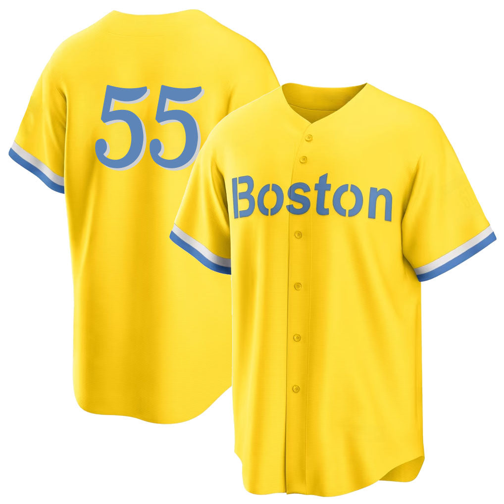 Boston #55 Suarez Player Baseball Short Sleeve Gold Jersey Ranger For Men Women Youth Gift