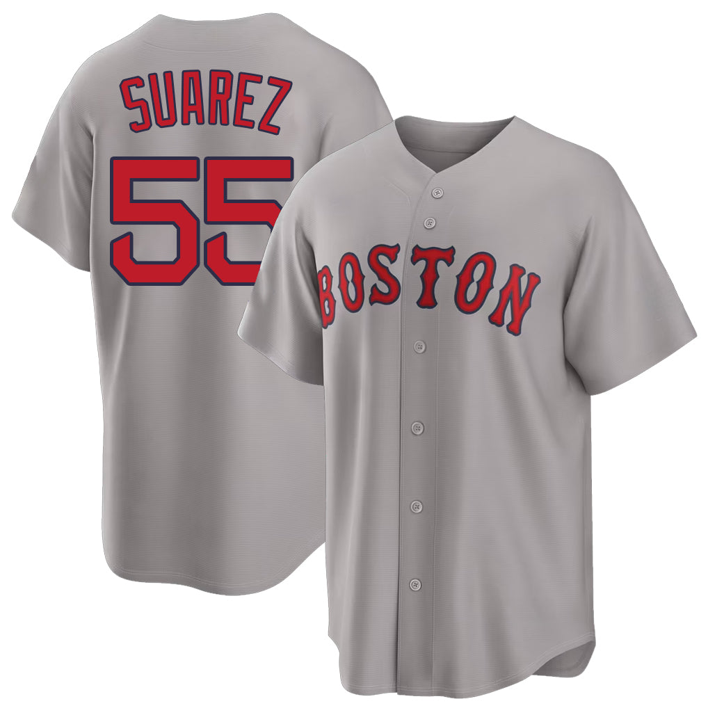 Boston #55 Suarez Player Baseball Short Sleeve Gray Jersey Ranger For Men Women Youth Gift