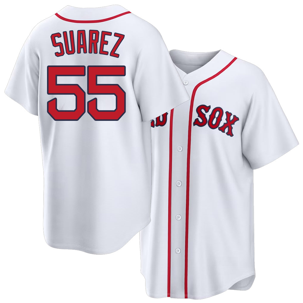 Boston #55 Suarez Player Baseball Short Sleeve White Jersey Ranger For Men Women Youth Gift