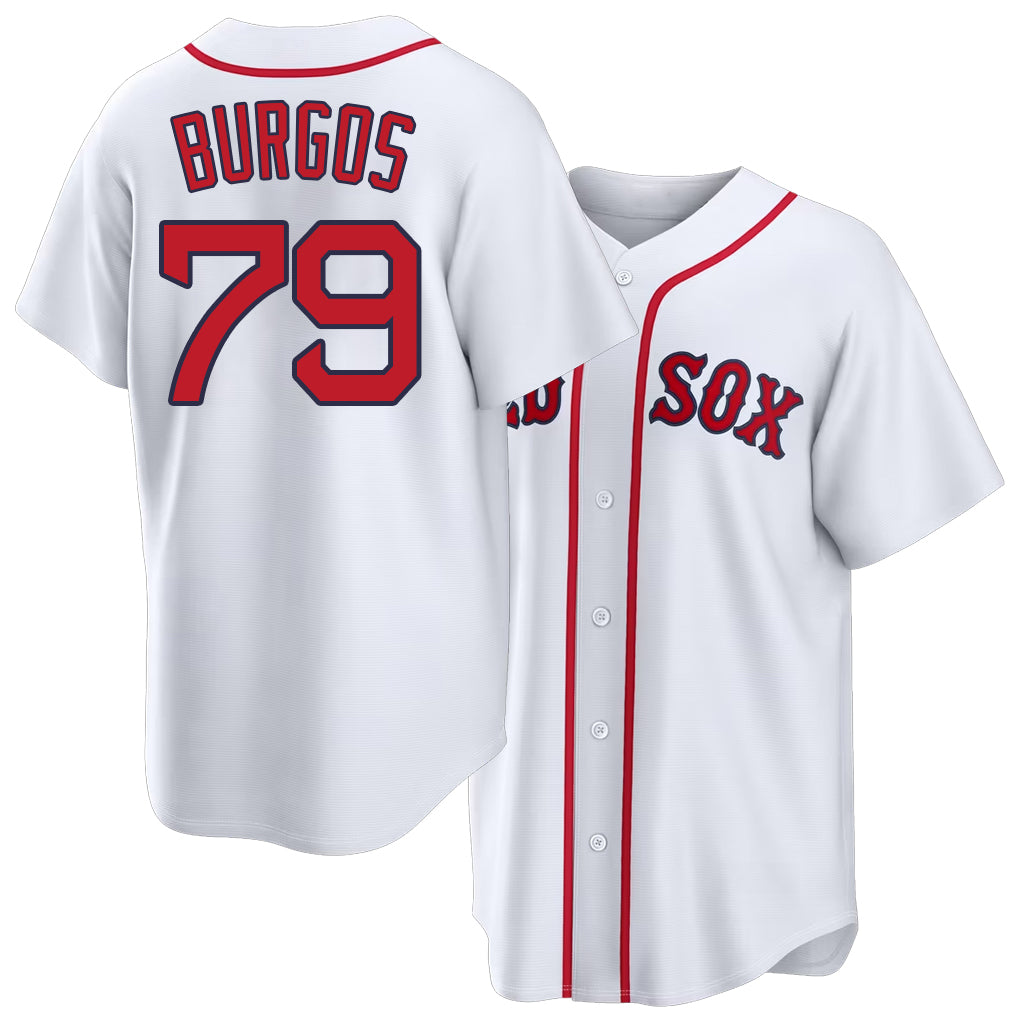 Boston #79 Burgos Player Baseball Short Sleeve White Jersey Raymond For Men Women Youth Gift
