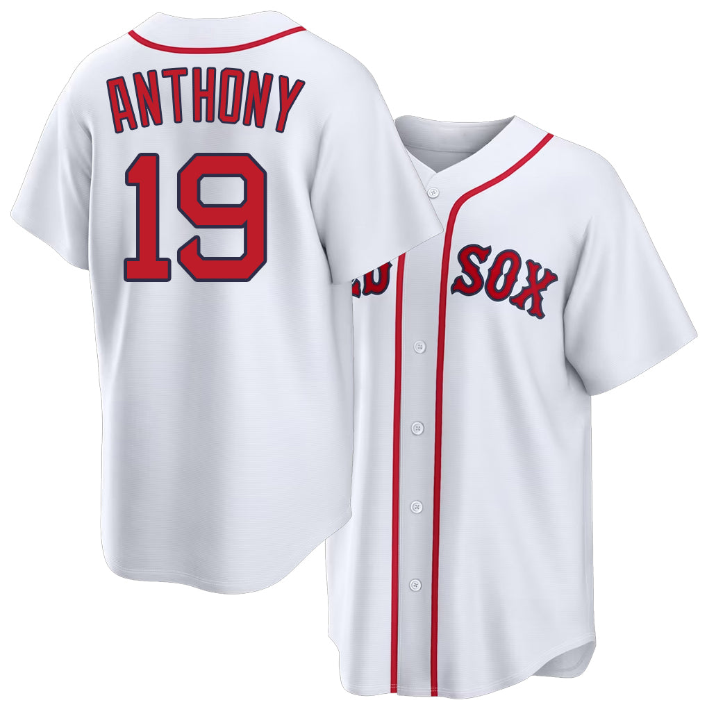 Boston #19 Anthony Player Baseball Short Sleeve White Jersey Roman For Men Women Youth Gift