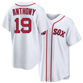Boston #19 Anthony Player Baseball Short Sleeve White Jersey Roman For Men Women Youth Gift
