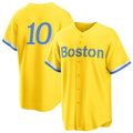 Boston #10 Story Player Baseball Short Sleeve Gold Jersey Trevor For Men Women Youth Gift