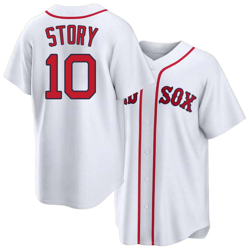Boston #10 Story Player Baseball Short Sleeve White Jersey Trevor For Men Women Youth Gift