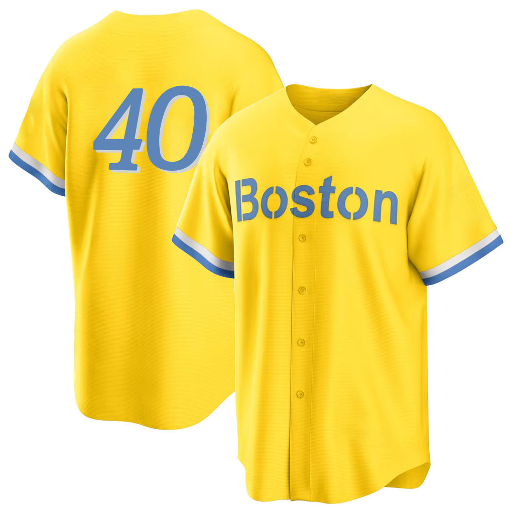 Boston #40 Contreras Player Baseball Short Sleeve Gold Jersey Willson For Men Women Youth Gift