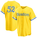 Boston #52 Abreu Player Baseball Short Sleeve Gold Jersey Wilyer For Men Women Youth Gift