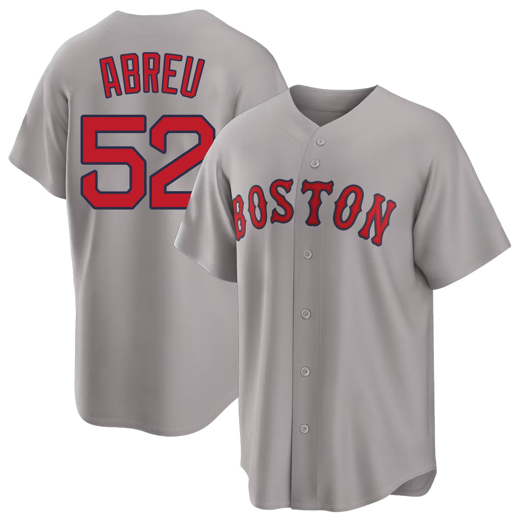 Boston #52 Abreu Player Baseball Short Sleeve Gray Jersey Wilyer For Men Women Youth Gift