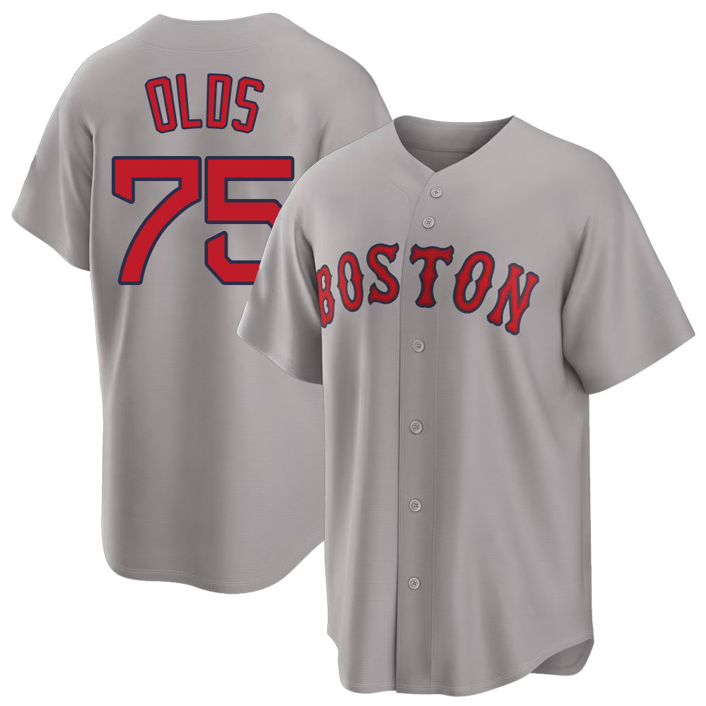 Boston #75 Olds Player Baseball Short Sleeve Gray Jersey Wyatt For Men Women Youth Gift