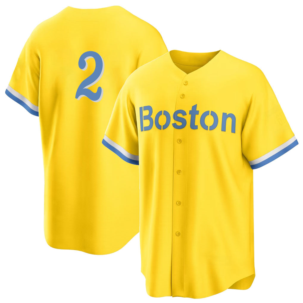 Boston #2 Bogaerts Player Baseball Short Sleeve Gold Jersey Xander For Men Women Youth Gift