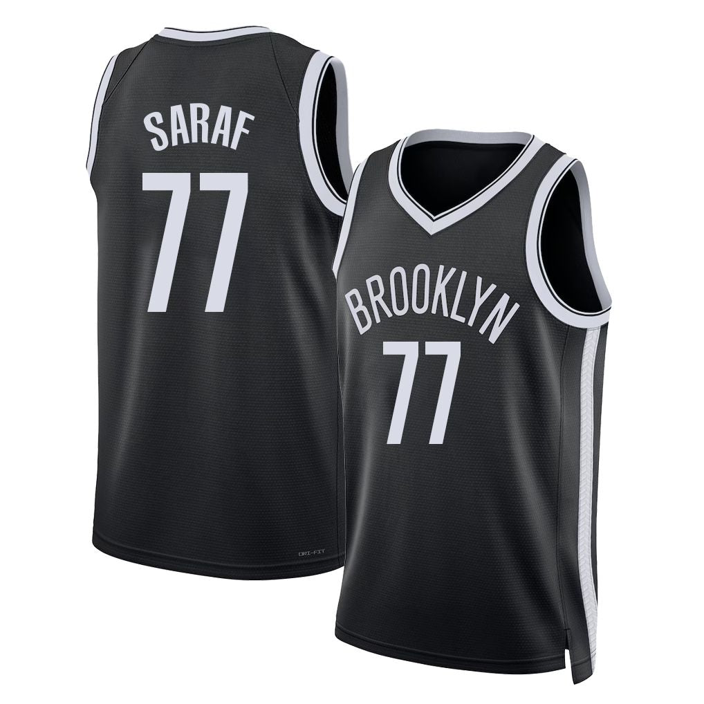 Brooklyn #77 Saraf Player Basketball Sleeveless Black Jersey Ben For Adult Youth