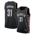 Brooklyn #31 Johnson Player Basketball Sleeveless Black Jersey Chaney For Adult Youth