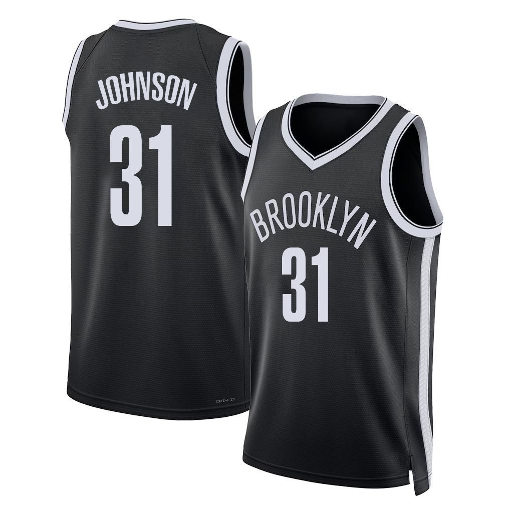 Brooklyn #31 Johnson Player Basketball Sleeveless Black Jersey Chaney For Adult Youth