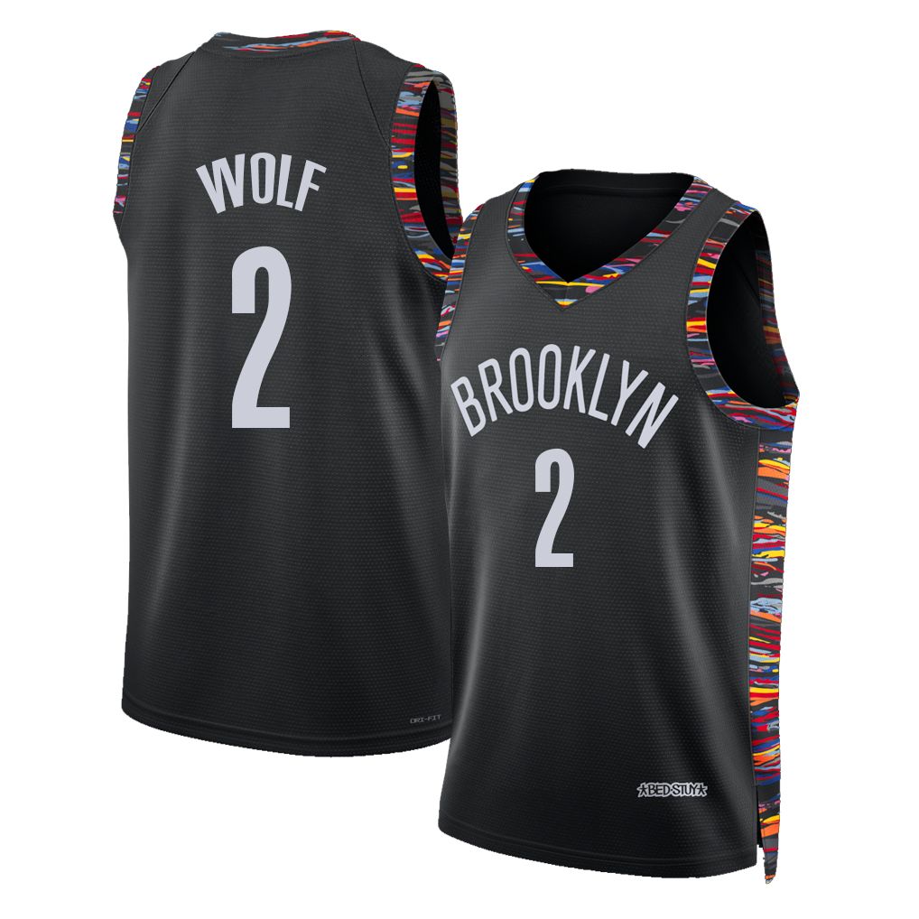 Brooklyn #2 Wolf Player Basketball Sleeveless Black Jersey Danny For Adult Youth
