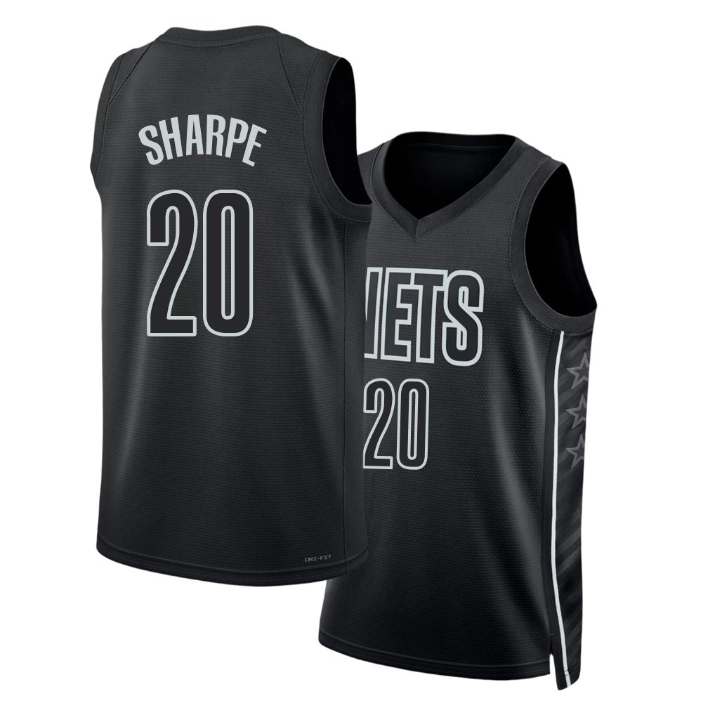Brooklyn #20 Sharpe Player Basketball Sleeveless Black Jersey Day'Ron For Adult Youth