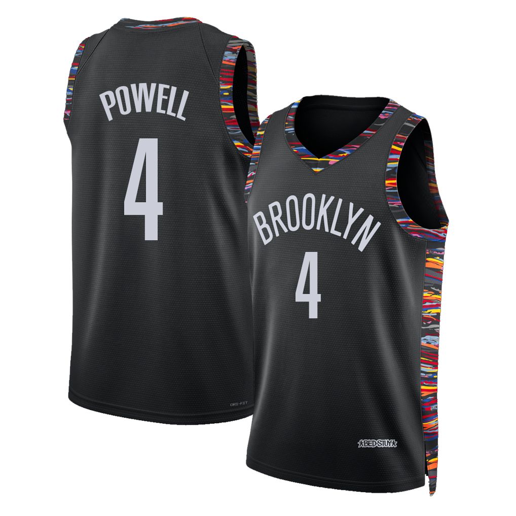 Brooklyn #4 Powell Player Basketball Sleeveless Black Jersey Drake For Adult Youth